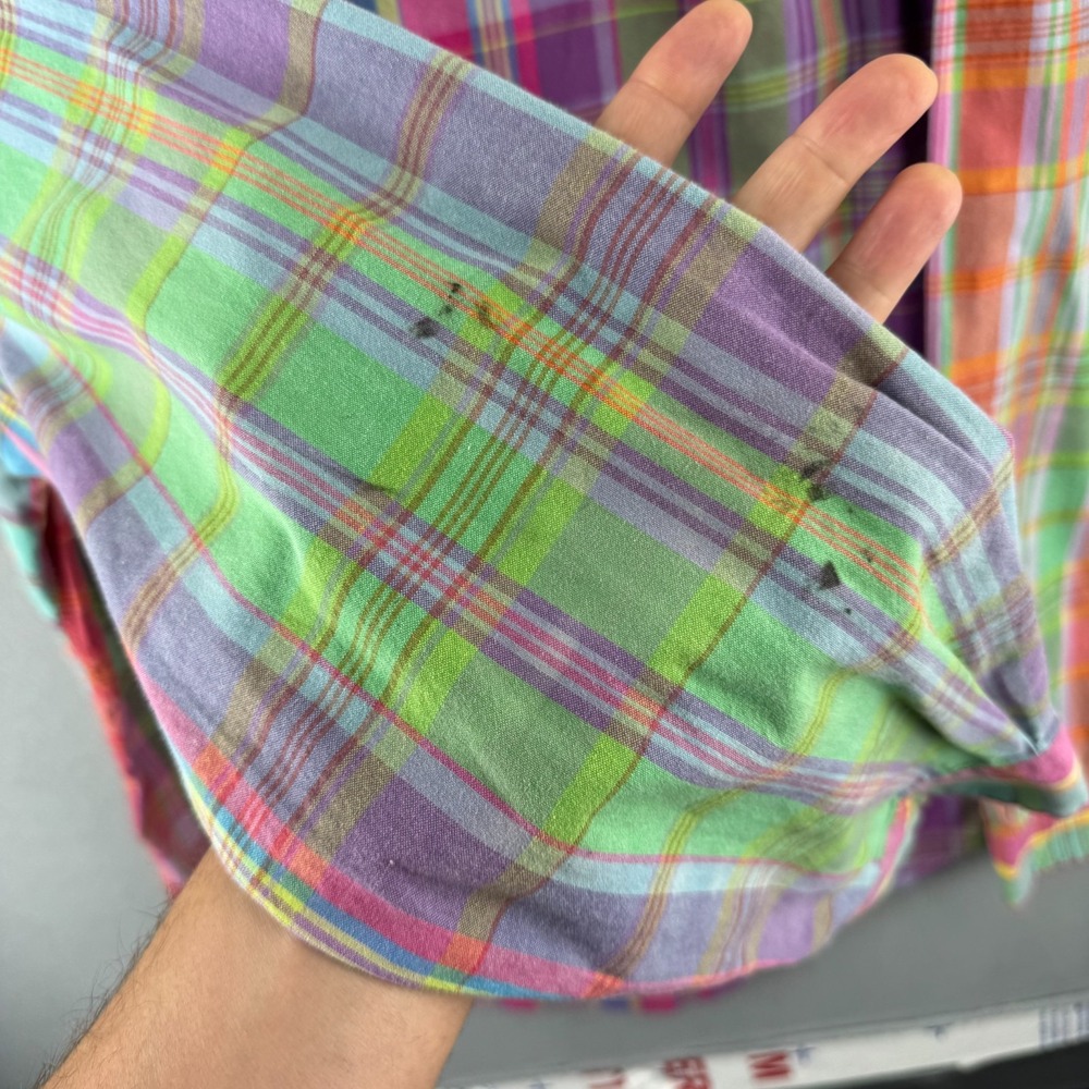 Polo Ralph Lauren Shirt Mens Large Trim Military Plaid Button Up Epaulettes - Picture 9 of 14